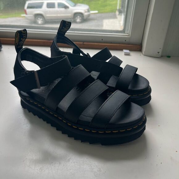 Doc martins Blaire Black Strappy Sandals with Bouncing Soles - Picture 3 of 9